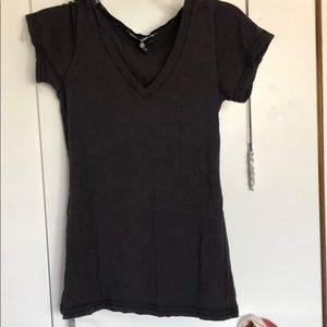 Lucky brand charcoal gray/black v neck tee
